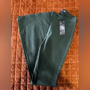 Stylish Green Flare Jeans